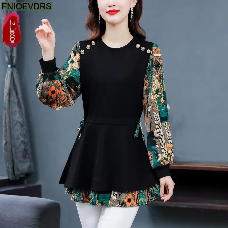 M-5XL Loose Clothes 2023 Women European Fashion Elegant Office Lady Work Button Shirt Casual Tunic Belly Peplum Tops And Blouses