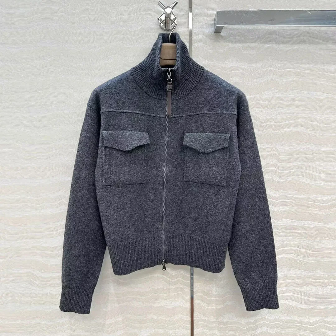 

Кашемировая куртка на осень и зиму, качественная трикотажная пряжа, карман с длинными рукавами, модная куртка.