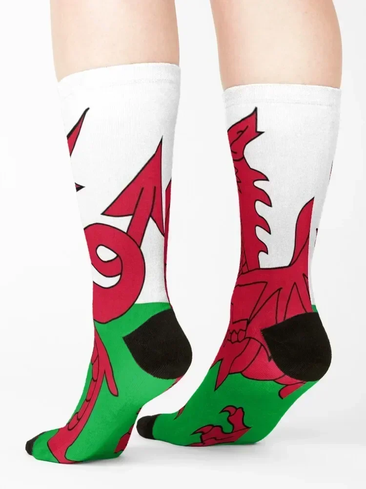 Welsh Flag - Wales Red Dragon Socks Non-slip funny sock winter thermal football Boy Child Socks Women's