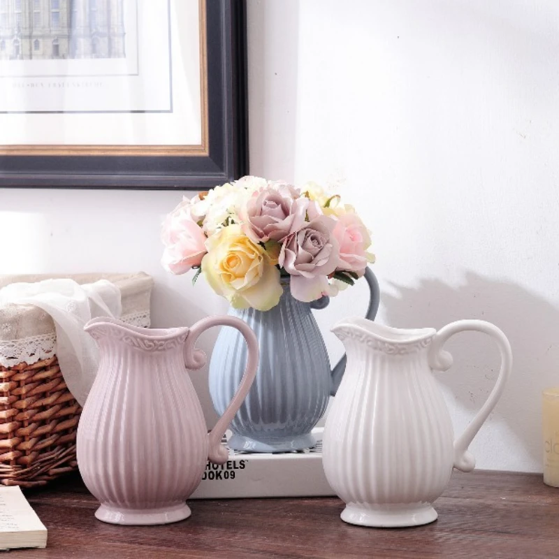 Handheld Ceramic Vase Decoration, Modern Home Decoration Flower Pot Vase Decoration Home Living Room Decoration