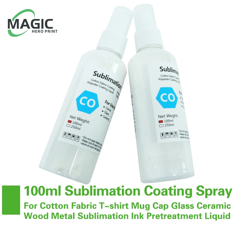 

100ml Sublimation Coating Spray For Cotton Fabric T-shirt Mug Cap Glass Ceramic Wood Metal Sublimation Ink Pretreatment Liquid