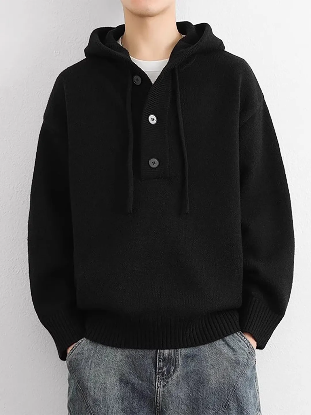 

Мужская вязаная толстовка American Sle свободного кроя, модная, повседневная, зимняя, из полиэстера, с длинным рукавом, термо.