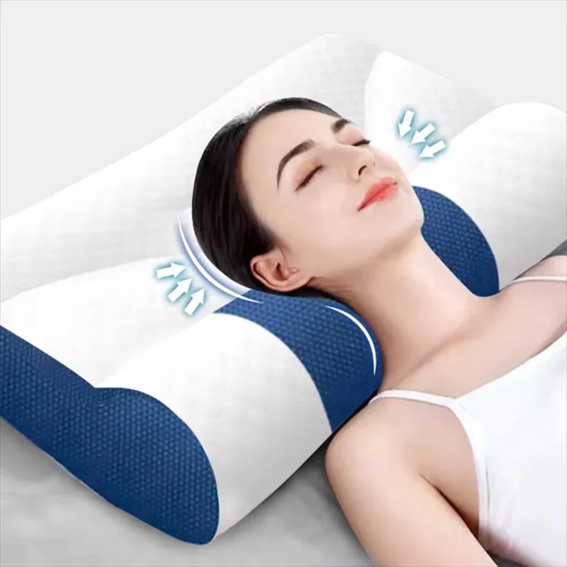 Oreiller ergonomique en mousse à mémoire de forme, oreiller en duvet d'oie, confort de soutien cervical, amélioration du sommeil