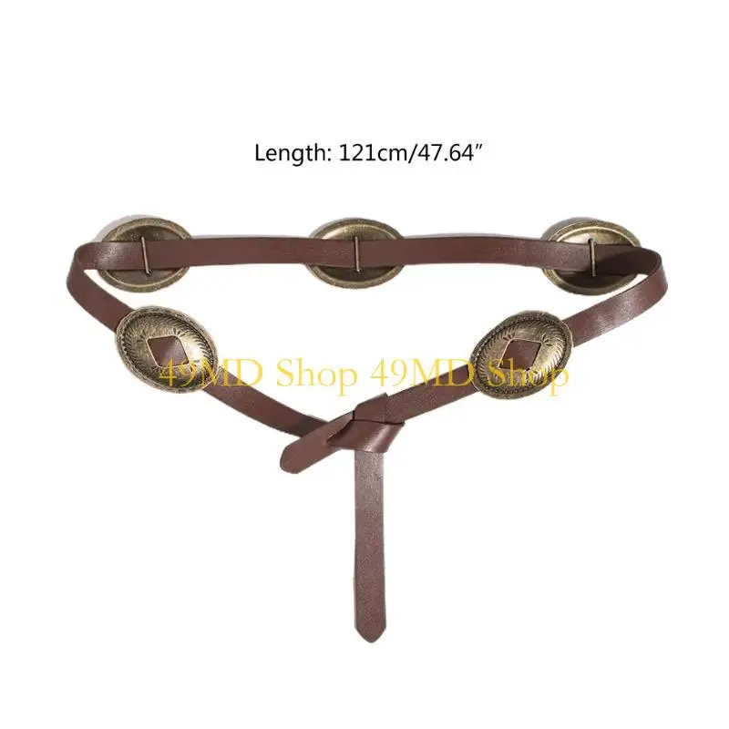 49MD Винтажные западные ремни ковбойские ремни кончо поясной ремень кончо металлический ремень кожаный ремень кожаная ремень