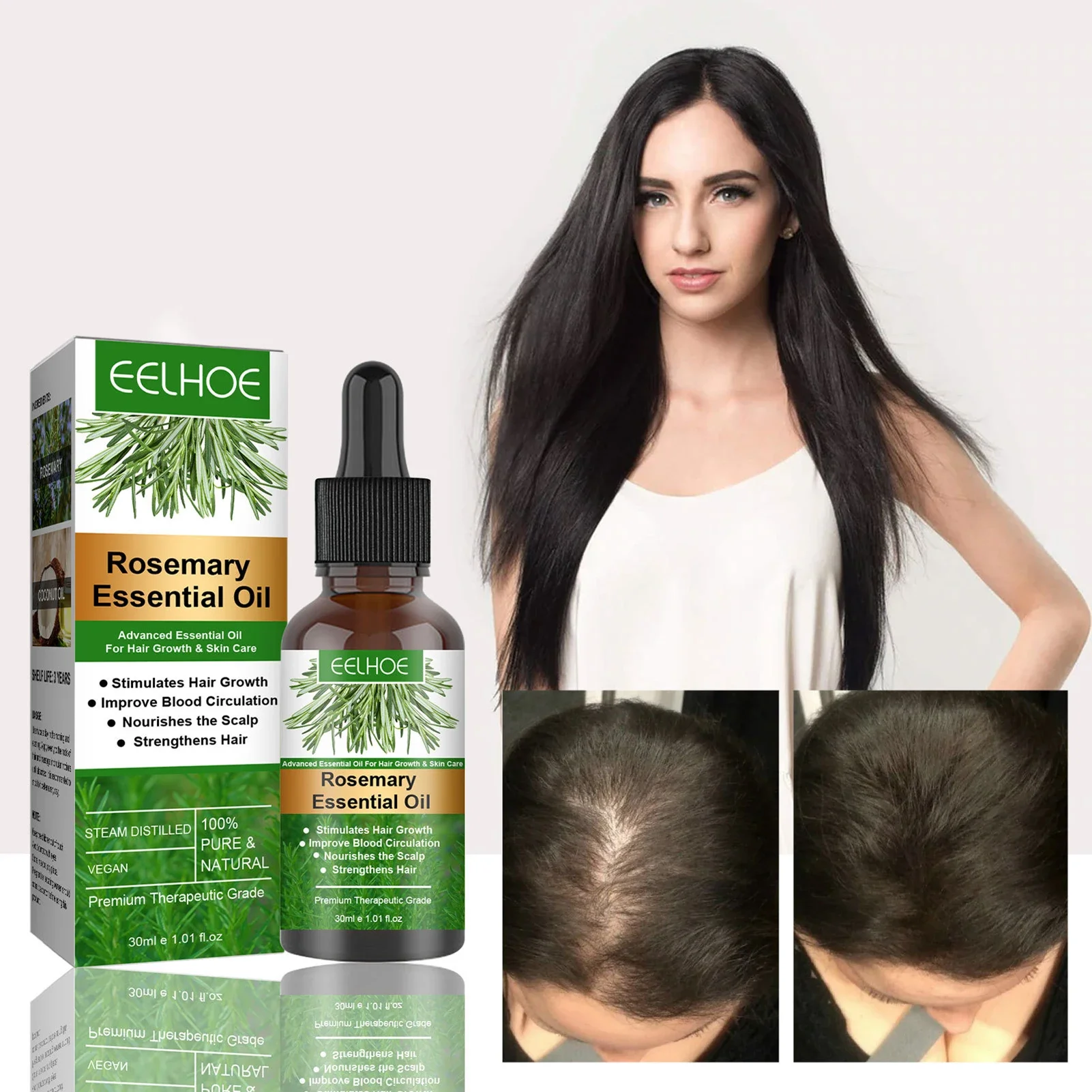 Rosemary Essentiall Oil Hair Growth Products Organic Hair Products Scalp Hair Strengthening Oil For Nourish Shiny Healthy