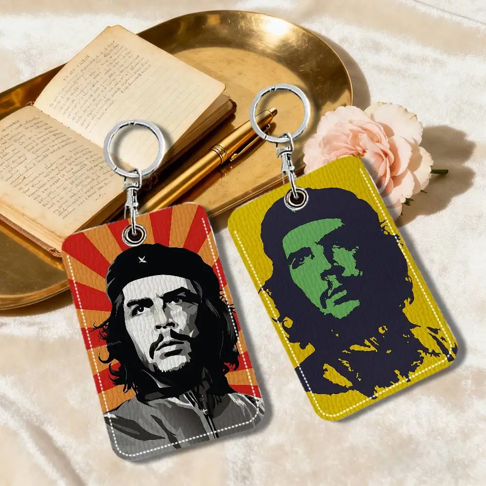 C-Che G-Guevara Keyring Leather Access Card Holder Keychain Community Proximity Card Protective Case
