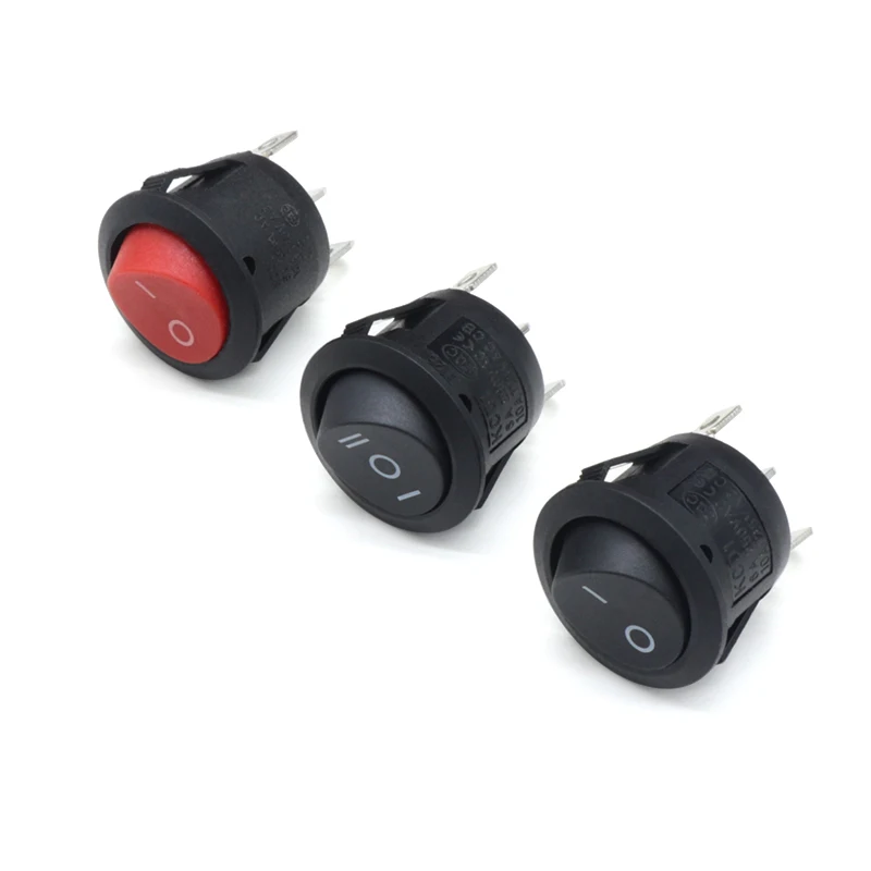 1~300pcs Rocker Switch KCD1 Round 2/3Pin ON-OFF-ON 2/3 Position 6A/250VAC 10A/125VAC SPST 23mm LED Car Push Button Switches