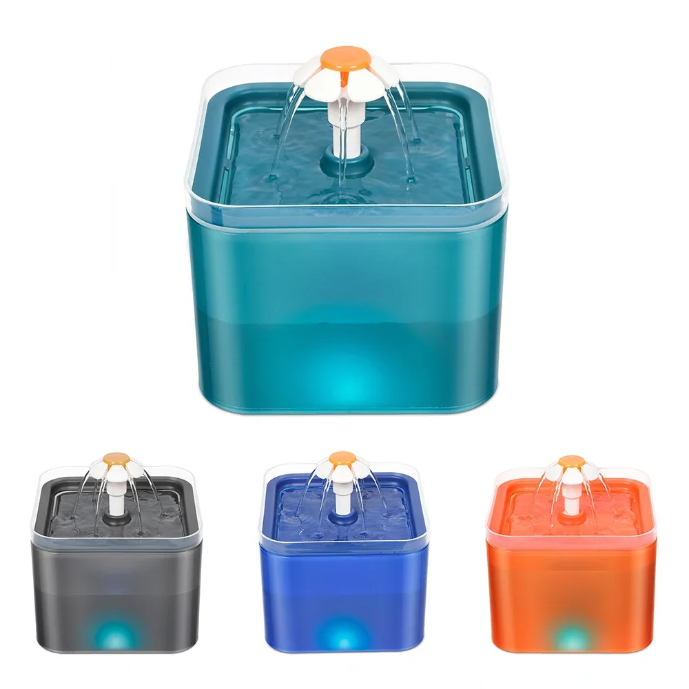 

Pet Water Dispenser with Recirculate Filtring for Clean Water Automatic Cat Drinking Fountain USB Charging with LED Lighting
