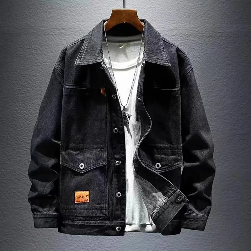 Men's Large Size Denim Jacket for Workwear Resistant to Wear And Dirt Construction Site Work Clothes Spring Autumn Winter Jacket