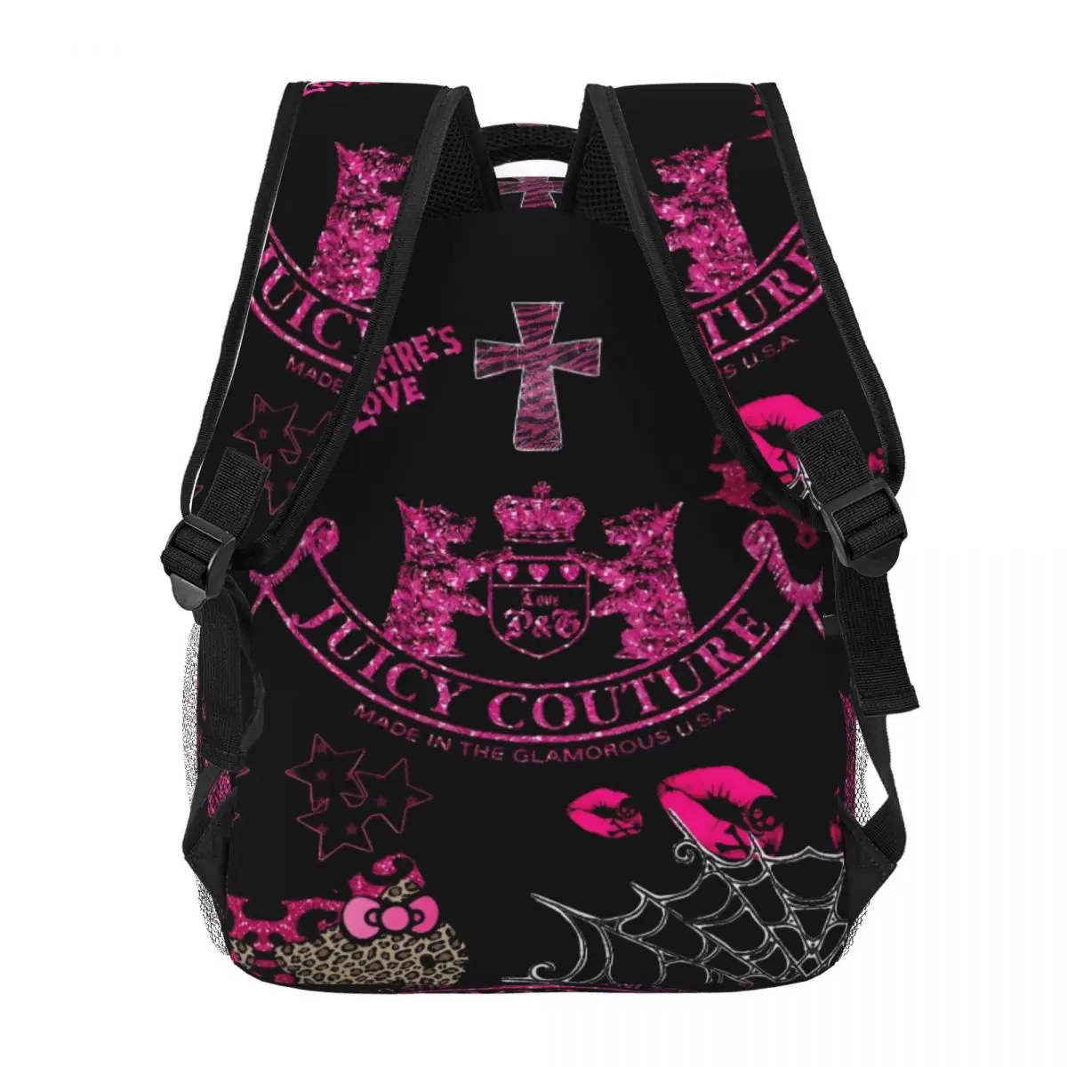 Juicy-Couture Student School Bookbag Canvas Daypack Elementary High College Travel Bags 16in