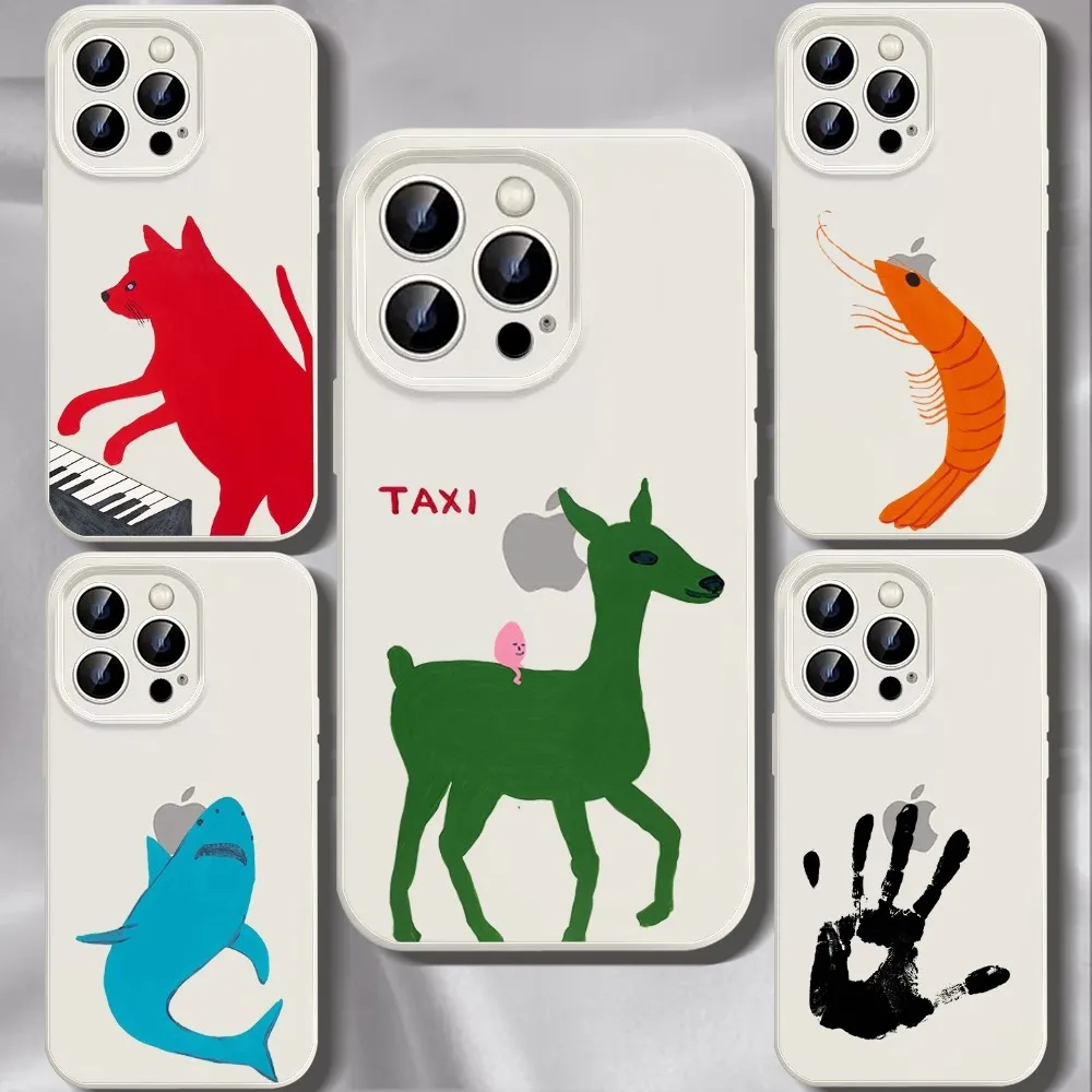 David Shrigley Visual Arts Phone Case For Iphone 11 13 14 15 16 Pro Max X Xr Xs Max Se2020 12mini White Cover Case