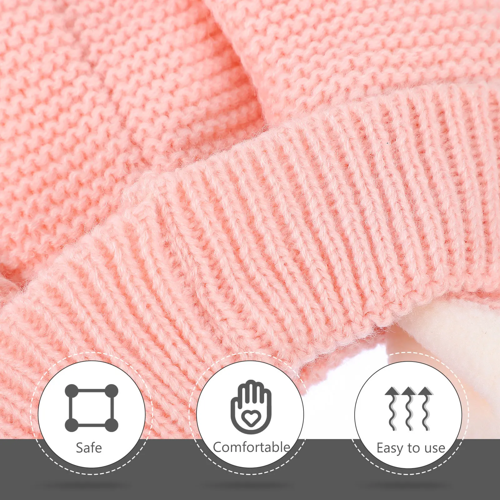 1 مجموعة الشتاء متماسكة قبعة قفازات مجموعة Pompom الأذن رفرف قبعة دافئة الكروشيه صور الدعامة قبعة