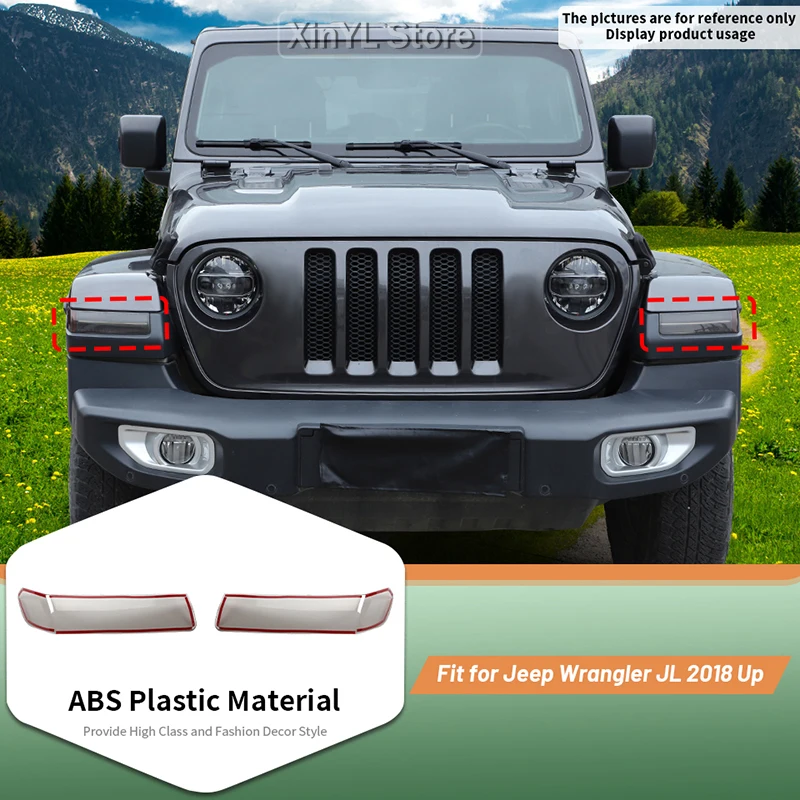

Exterior Accessories ABS Front Wheel Eyebrow Light Lamp Decoration Cover for Jeep Wrangler JL Gladiator JT 2018 Up