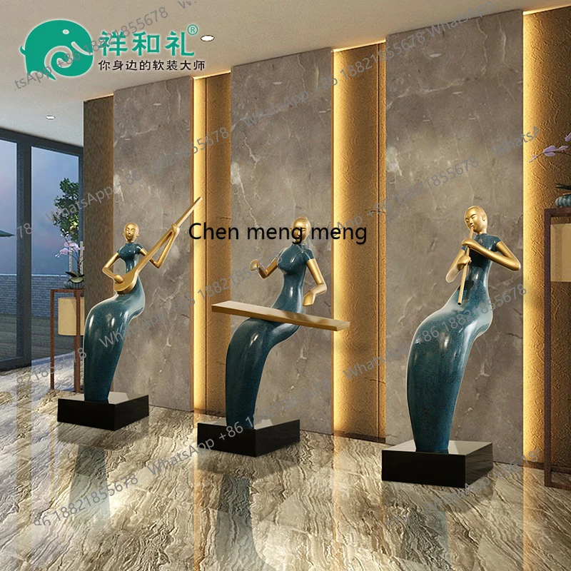 

Welcome ornament, musical instrument, human floor sculpture, custom clubhouse, soft decoration, large fiberglass crafts