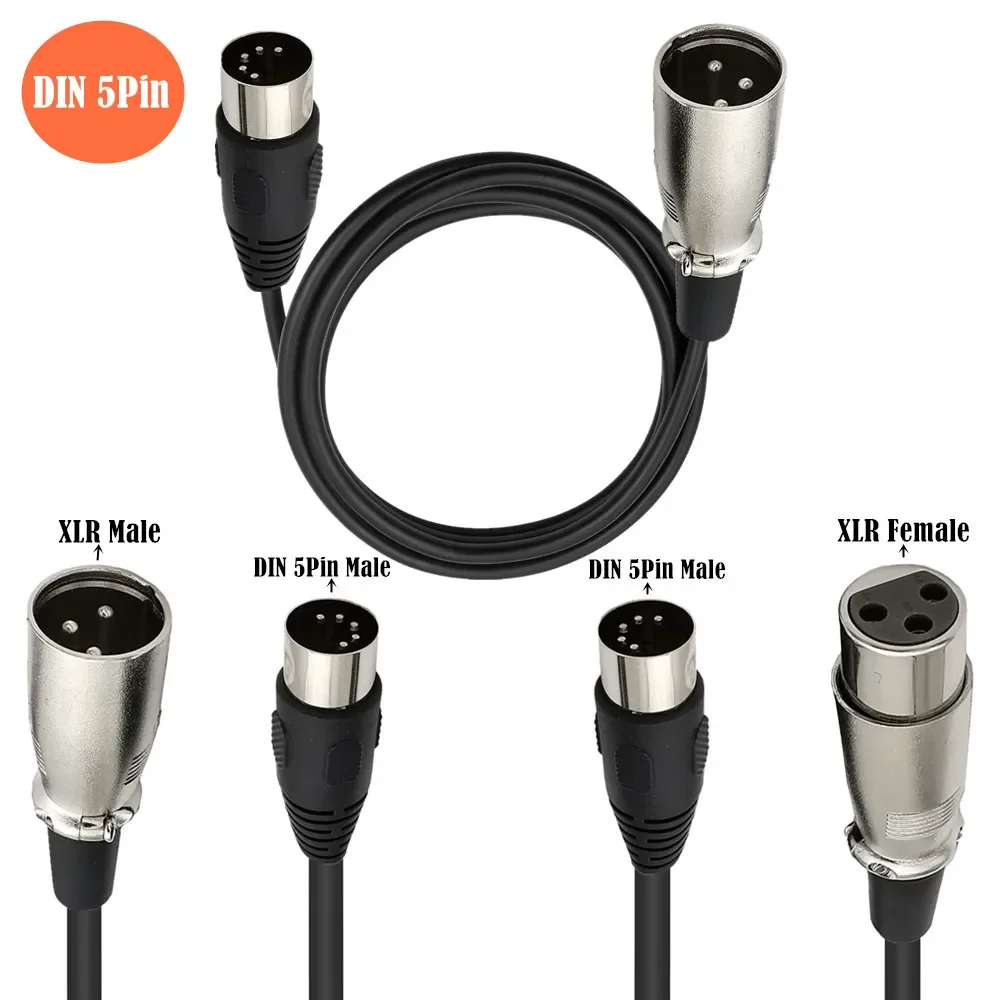 MIDI-auf-XLR-Adapterkabel, DIN 5-polig auf XLR 3-poliges Audiokabel zum passenden Musikinstrumente oder Kabel mit MIDI- oder XLR-Anschluss