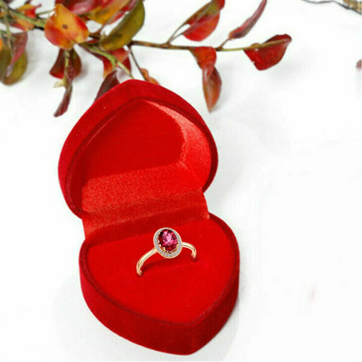 Single Ring Box Gold Jewellery Box Large Red High Grade Heart Flocked Ring Box Jewellery Display Box Wedding Ring