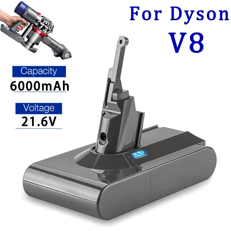 

For Dyson V8 Battery Handheld Vacuum Cleaner 21.6V 6000mAh Li-Ion Dyson V8 SV10 Absolute Fluffy Animal YH5 Rechargeable Battery