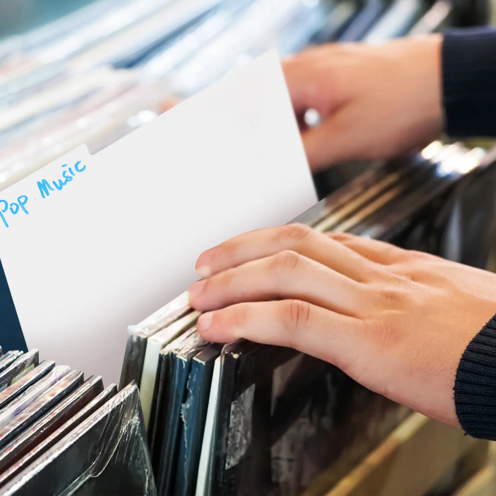 10Pcs Vinyl Record Dividers with Rounded Corners Sturdy PP Material Writable Tabs for Album Organization Record Sorting and