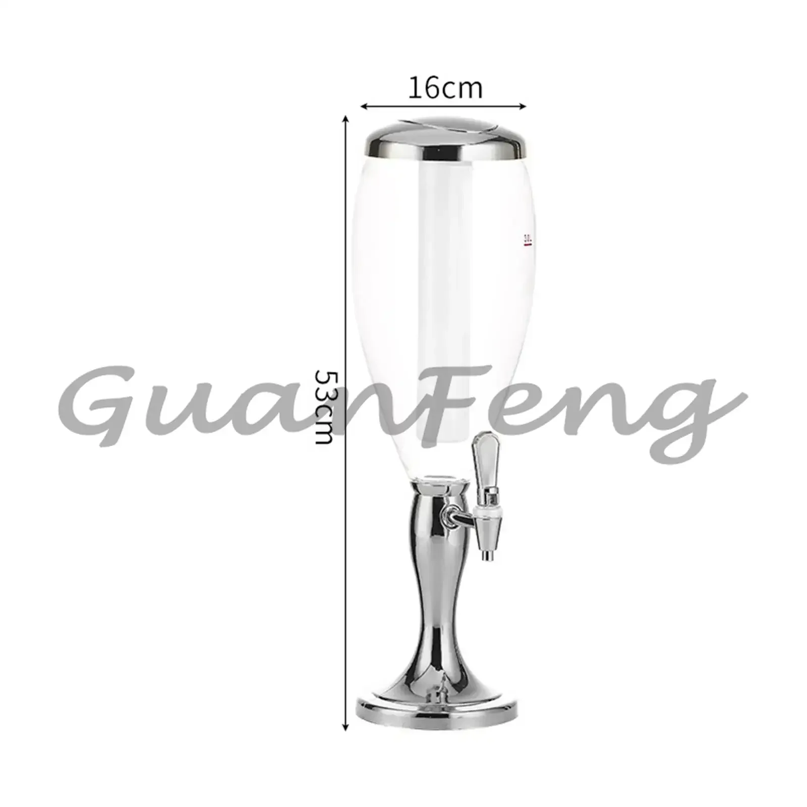 Multifunctional 3L Beer Dispenser Tower, Ice Cold Tube Beverage Tower with Color Changing LED Lights