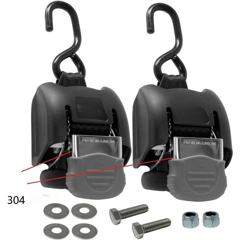 Heavy Duty Boat Trailer Ratchet Straps, Adjustable Retractable Tie Down Straps, 500 LBS Load Capacity