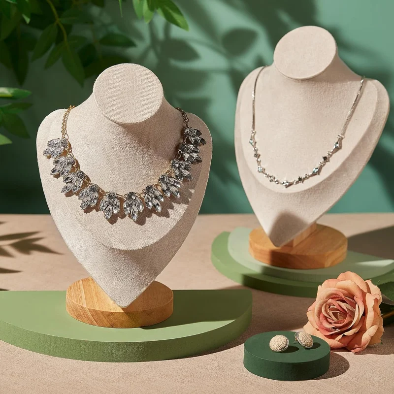 

Necklace Display Stand Bamboo Jewelry Bust Display Stands Necklace Bust for Selling for Vendors Home Trade Organizer