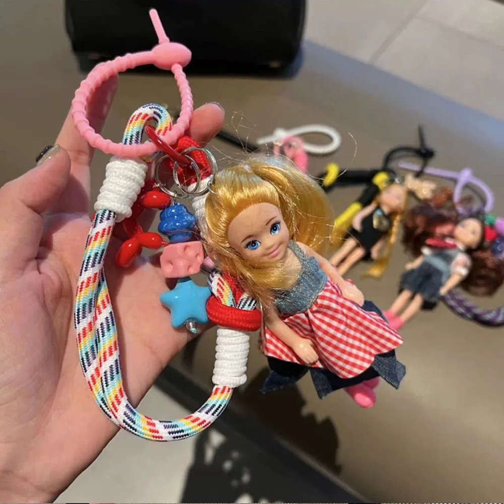 Hanging Ornament Doll Pendant DIY Change Clothes Keychain Women Car Pendant Girls Bag Accessories for Barbie Doll Cute