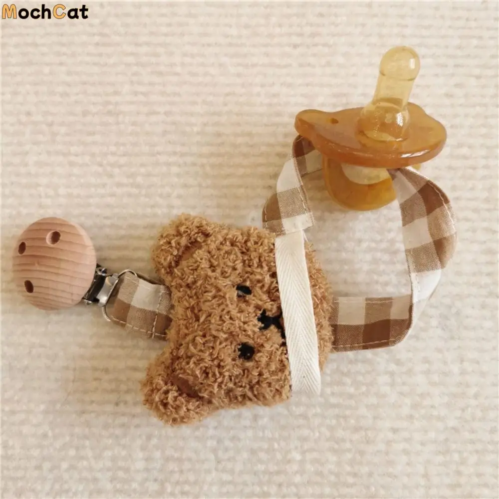 

Children Toddler Soother Holder Plush Bear Baby Pacifier Chain Dummy Clips Baby Teether Toys Straps Pacifier Holder Clips