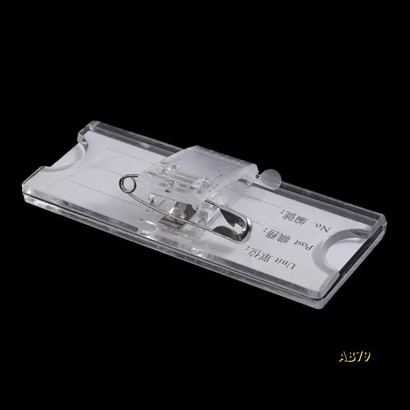 

Safetypin Clear Hard Plastic Name Tag Clip Holder 30 Pcs