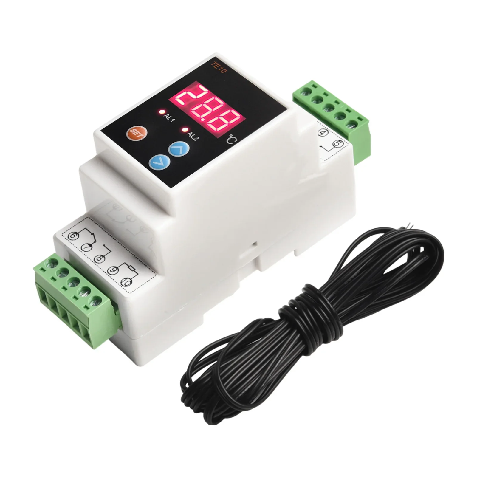 AC90 260V Thermostat Color White Temperature Alarm Controller Beautiful Appearance Digital Filtering Simple Circuit