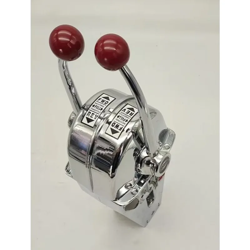 For Yacht Fishing Vessel Hydraulic Engine Speed Stainless Steel Dual Lever Marine Control Head  1pcs