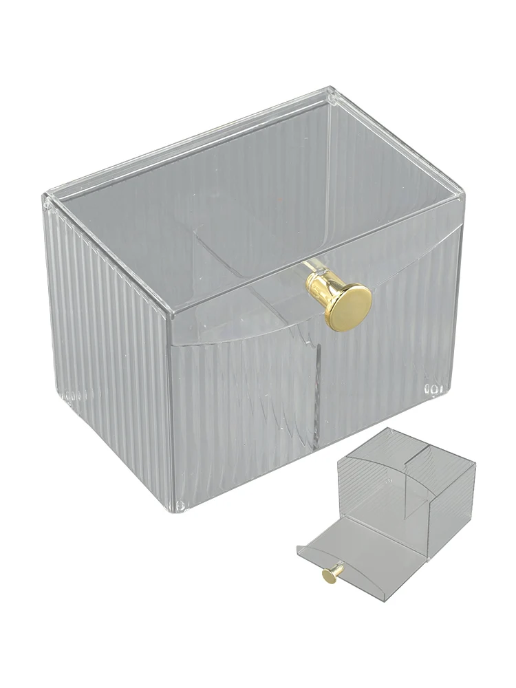 For Bathroom Cosmetic Storage Box Clear Storage Container High-quality Plastic Space-saving Design For Cotton Pads