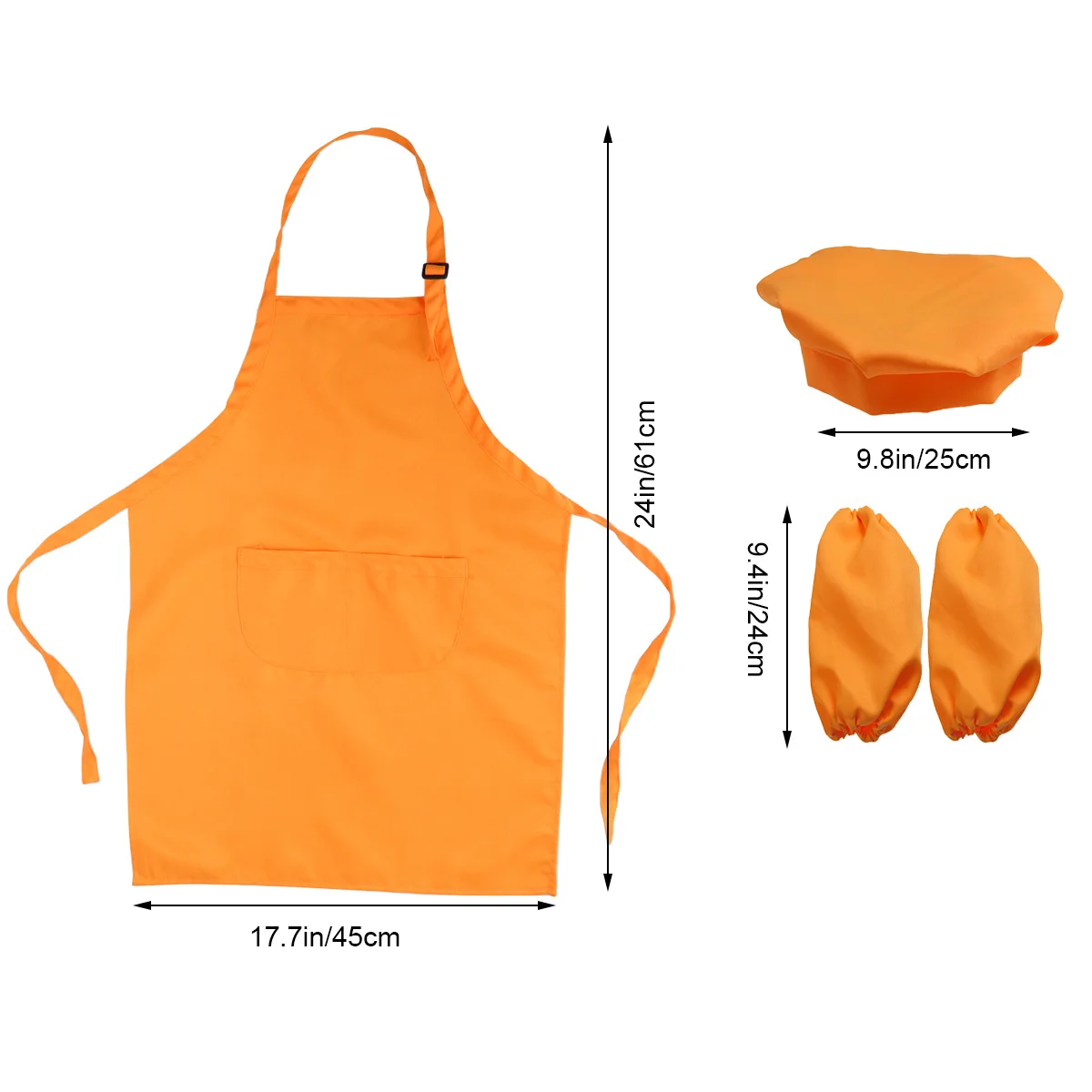 Disfraz de cocina grueso naranja para niños, pintura para hornear, decoración, fiesta, juego de rol, regalo, juego de cocina