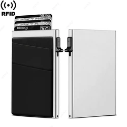 RFID Blocking Credit Card Holder Wallets Men Slim Minimalist Wallet Cardholder Case Anti Theft Metal Case Money Bag Purse Travel