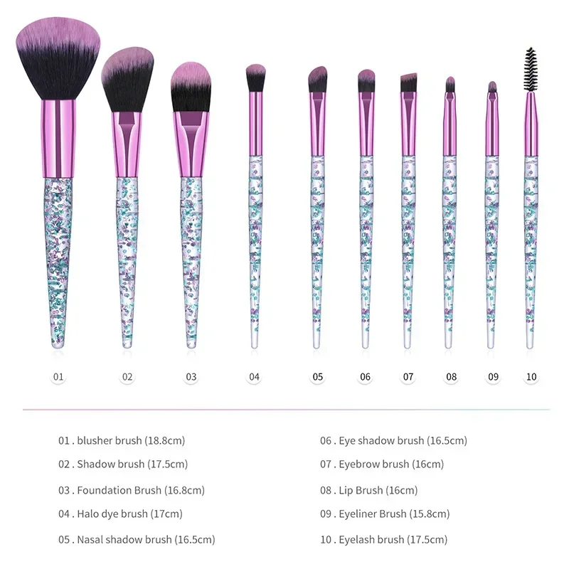 Makeup brush 10 piece suit Makeup tools Soft hair powder blusher brush eye shadow makeup suit