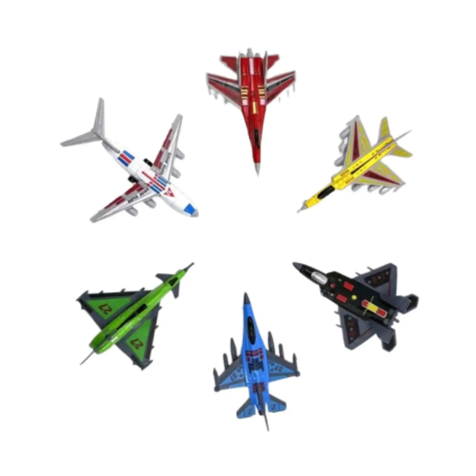 6x Alloy Airplane Fighter Jet Simulation Children Toy for Collections Office