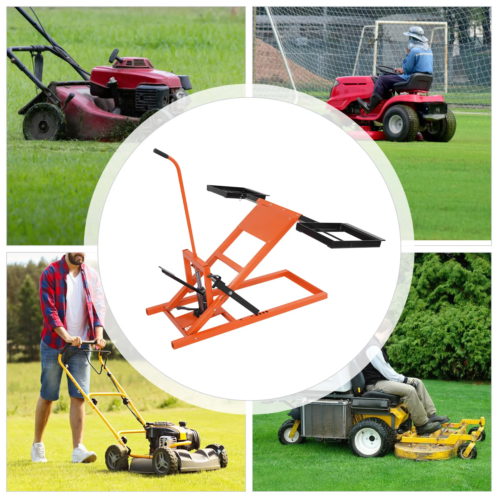 500 lbs grasmaaierlift met hoogteverstelling van 61 cm, robuuste motorfiets schaarkrik voor onderhoud van zitmaaiers