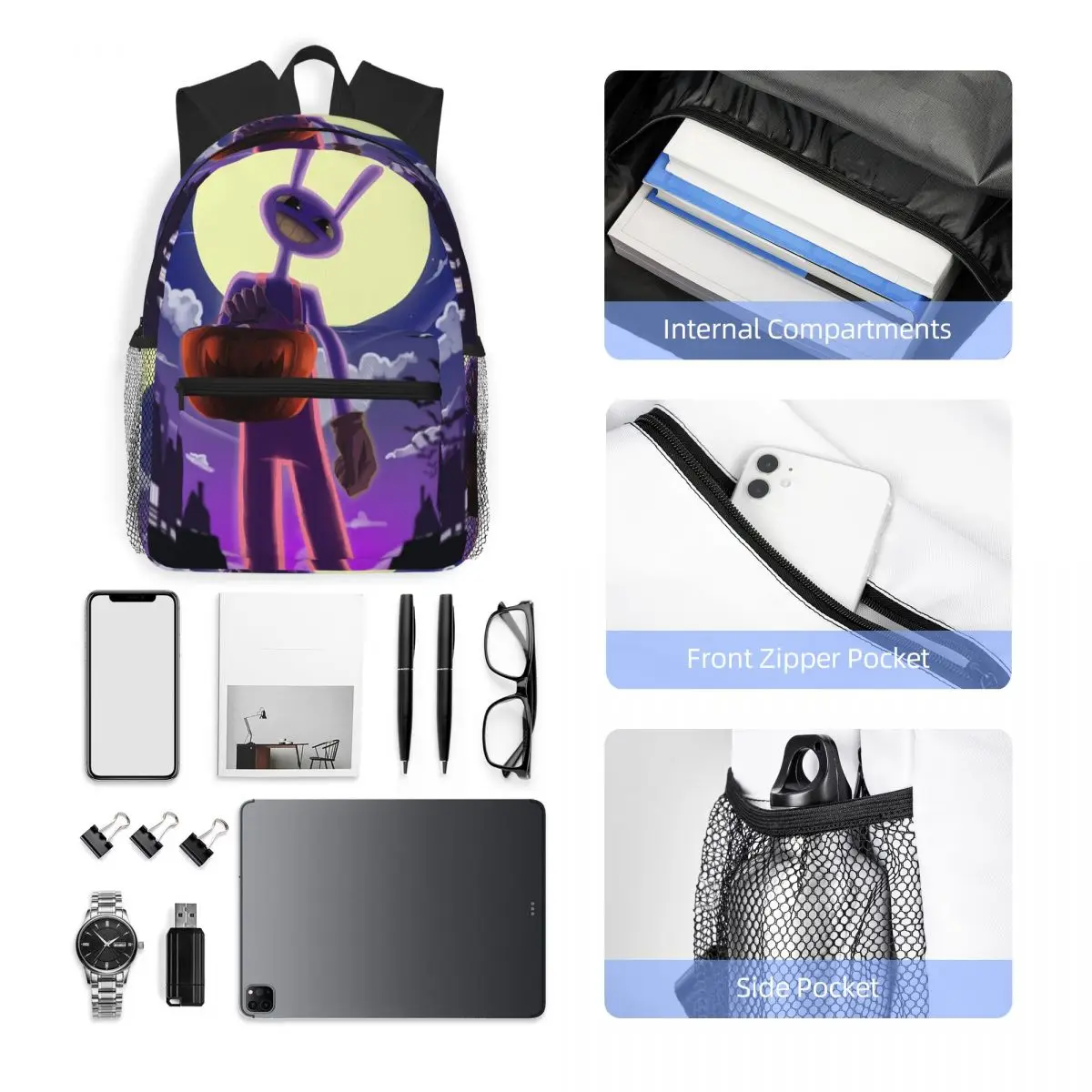 Jax T-The-S A-Amazing-S D-Digital-S C-Circus-S حقيبة ظهر الطالب حقيبة مدرسية المشي لمسافات طويلة Daypack للرجال والنساء حقيبة الكتب حقائب الكتف