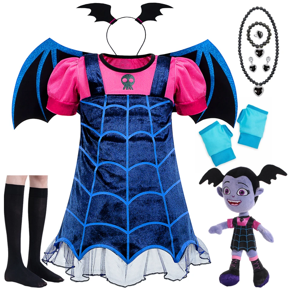 

Girls Halloween Vampirina Cosplay Costume Kids Vampire Disguise Dress Children Evil Role Playing Outfits 2-12 Yrs Party Gowns