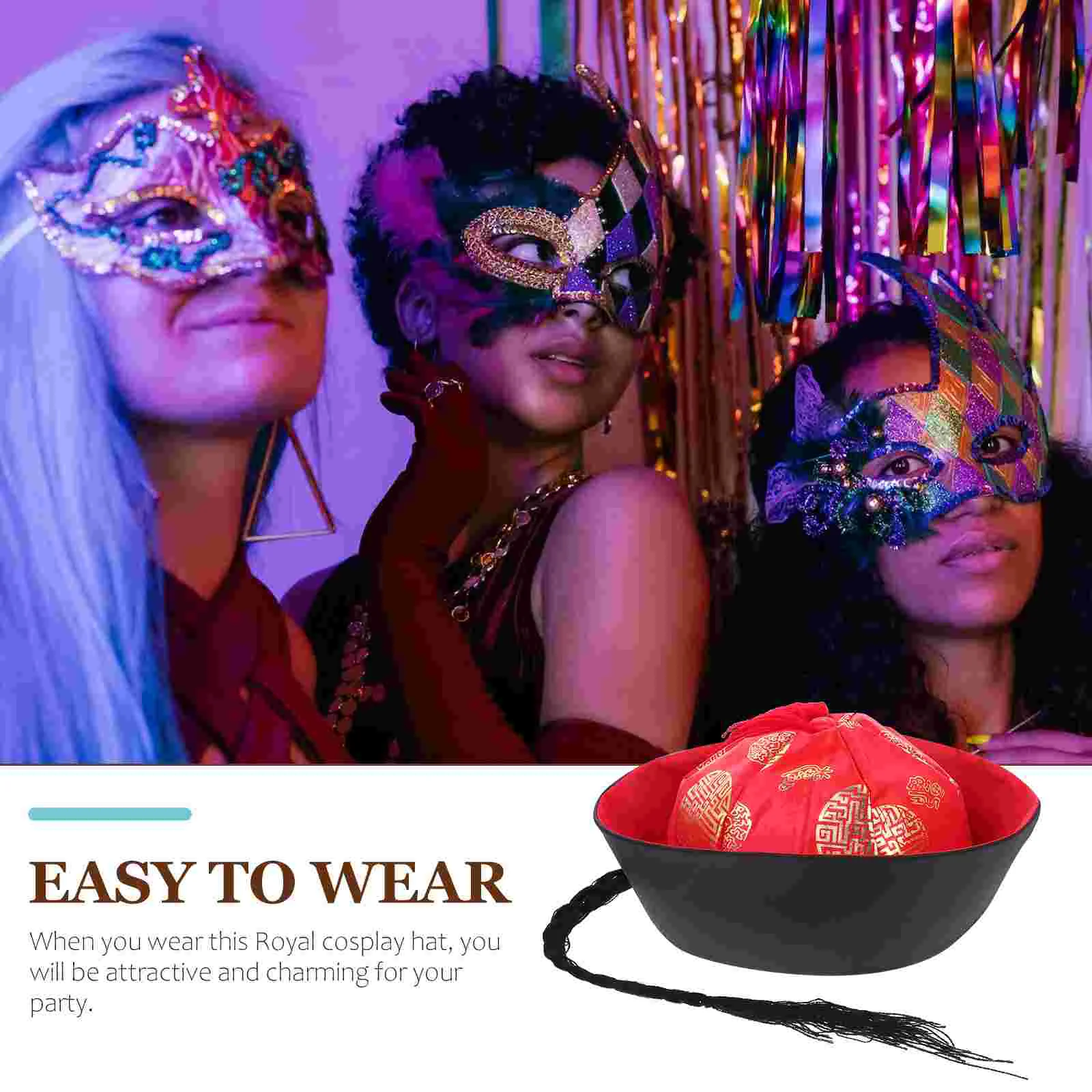 Ancient Palace Headdress Festive Headgear Makeup Felt Hat for Cosplay Cardboard Plus Flannel Decorative Party Decoration Man