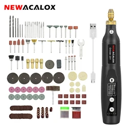 NEWACALOX USB Charging Variable Speed Mini Grinder Machine Rotary Tools Kit Grinder Set with 126pcs Engraving Accessories Kit