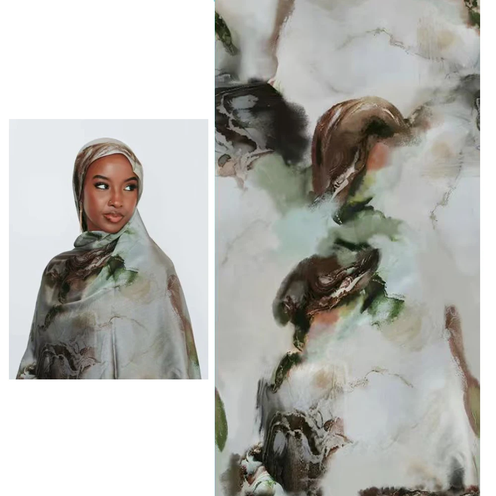 Wholesale Premium Max Luxe Silk Print Hijab Scarf Women Luxury Medine Silk Veil Muslim Women Hijab Shawl Women's Scarves