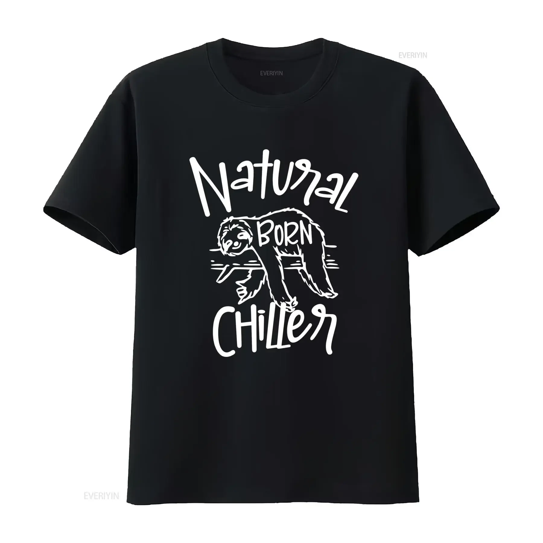 Cute Funny Sloth T Shirt Natural Born Chiller For Animal Lover Adorable Chill Design vintage Washed designer clothes streetwear