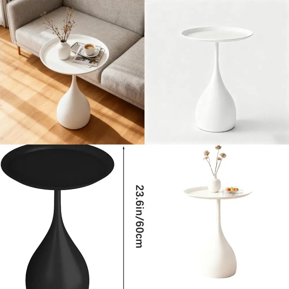 Minimalist Boho Style Metal Side Table, Multifunctional Outdoor & Indoor Accent Furniture for Living Spaces