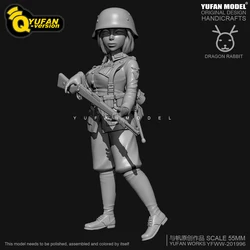 H55mm Yufan Model Resin Figure Kits female soldier Self-assembled YFWW35-2058