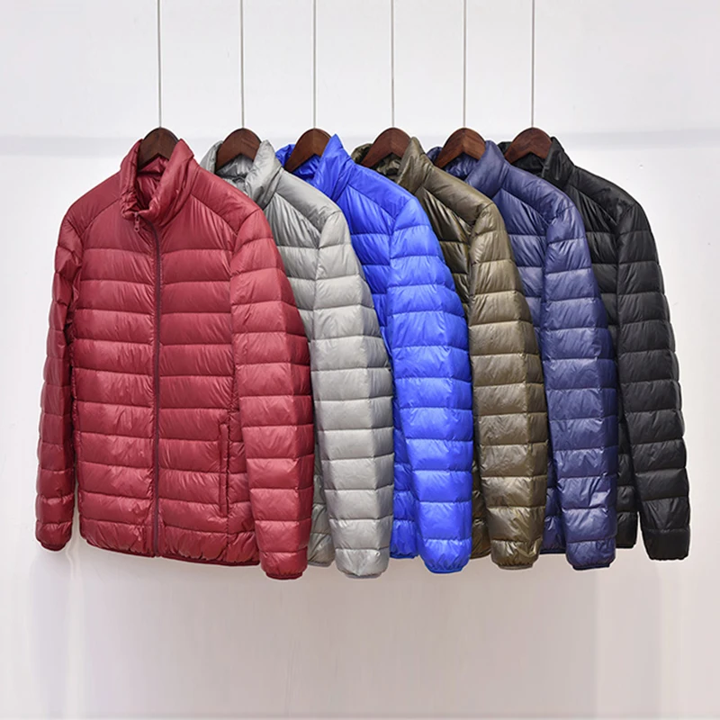 Winterjas Voor Heren Ultra Licht Donsjack Wit Eend Donsjack Windbestendig Warm Jas Parka Heren Solide Draagbare Outwear