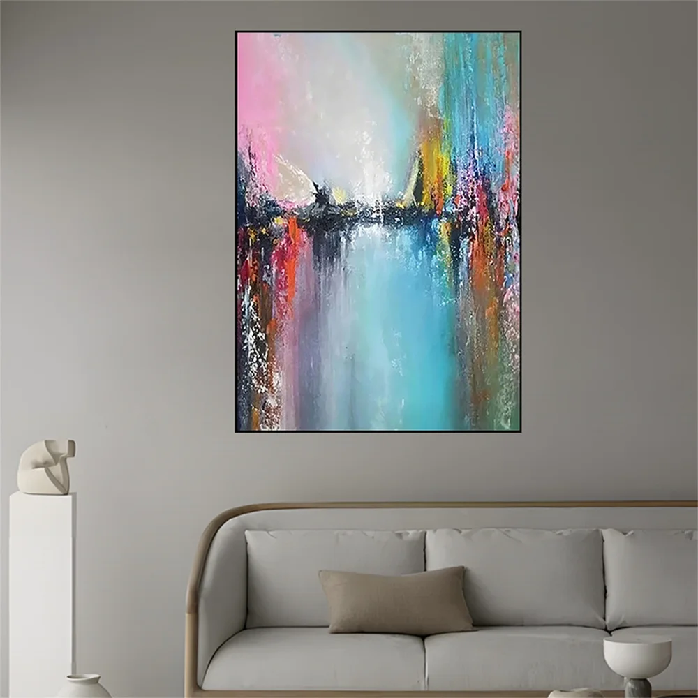 

Abstract Wall Art Picture On Canvas Hand-Painted Yellow Color Graffiti Drawing Modern Mural Decor Home Bed Room Cuadros Pattern