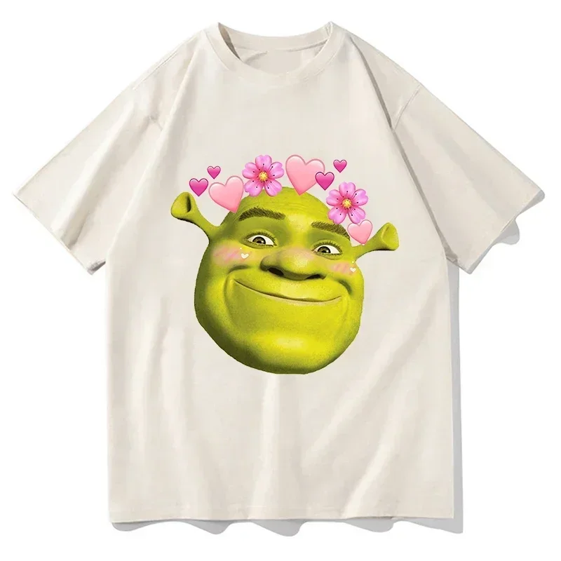 Camisetas de Shrek Is Love para hombre, camisas de algodón con estampado de Manga corta, estilo coreano, guapo, para las cuatro estaciones, Y2K,