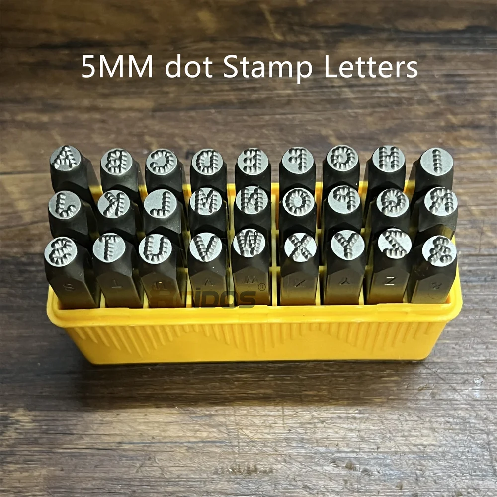 German Style Letters 5MM Dot stamps,RCIDOS Steel word punch stamp/matrix stamp letters, A-Z & 27pcs /box