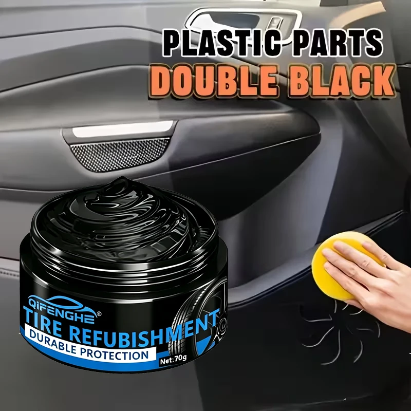 Car Plastic & Tire Refurbish Cream, Restore Faded Surfaces & Hide Scratches Long-Lasting