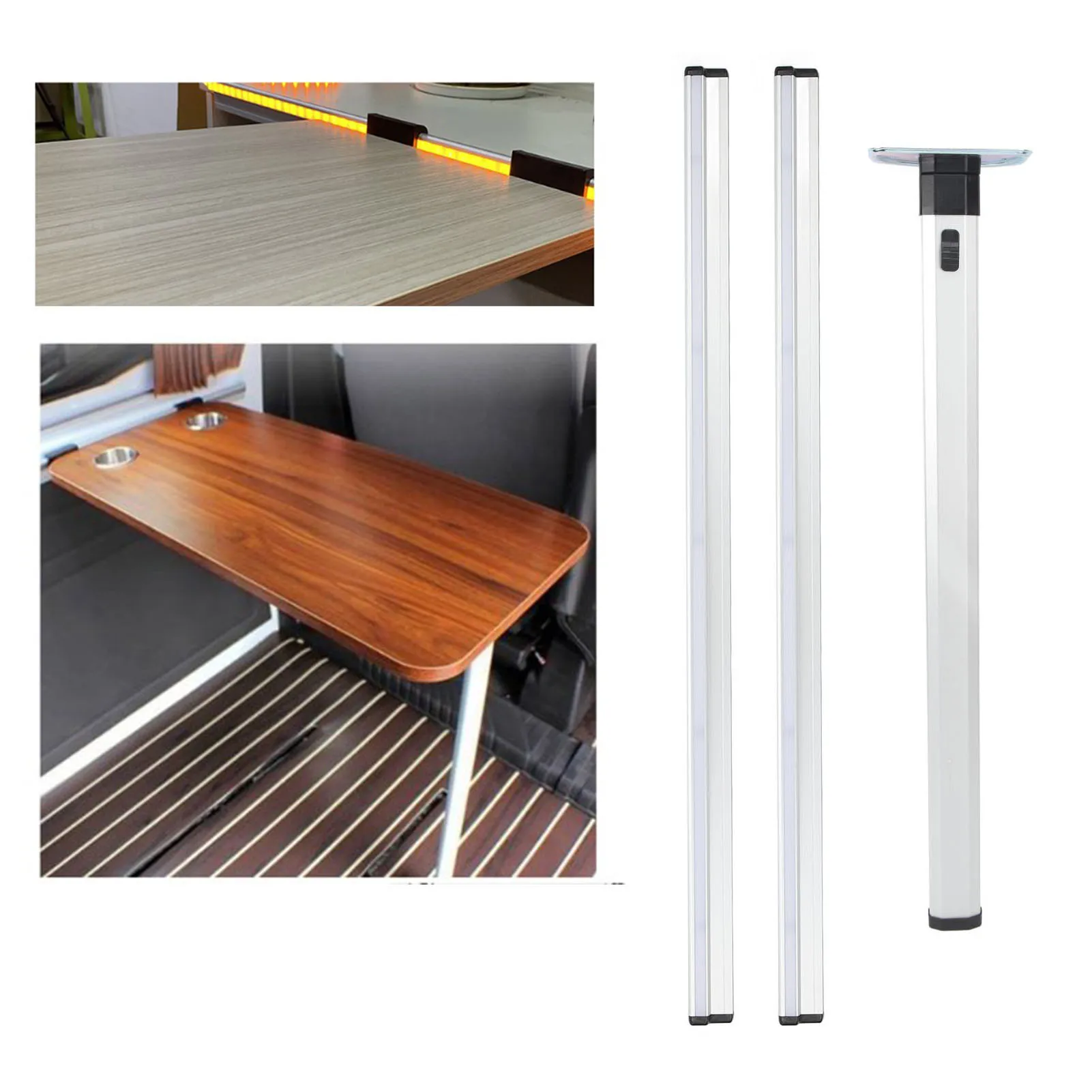 

Folding Table Leg and Slider Rail 28.5in Collapsible Legs 38.6in Dual Guide Rails for RV Yacht